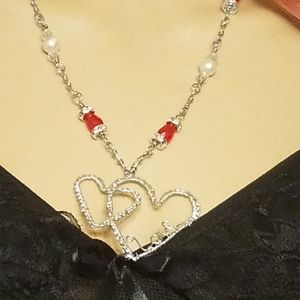 Handmade wire weave heart necklace